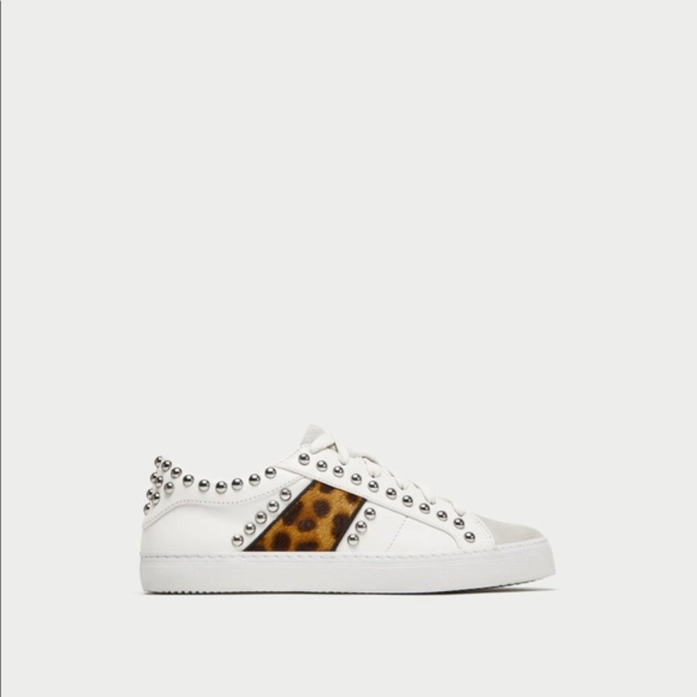 Zara Studded Sneakers with Leopard Print - Picture 6 of 13
